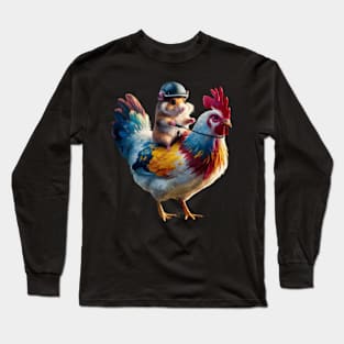 Hamster Riding a Chicken Long Sleeve T-Shirt